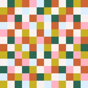 Abstract square geometric seamless pattern Stock Illustration