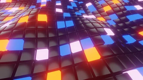 Abstract Square Geometric Surface Loop waving square shapes Stock Footage 142012182
