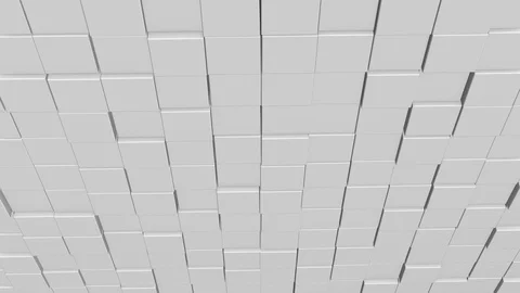 Abstract square geometric surface of minimal white cubic grid pattern, in motion Stock Footage 124492955