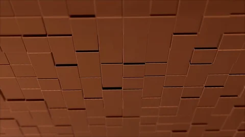 Abstract square geometric surface of minimal brown cubic grid pattern, in motion Stock Footage 124498787