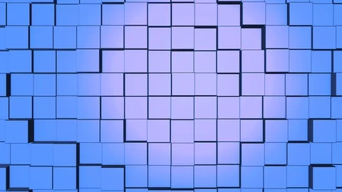 Abstract square geometric surface of minimal blue cubic grid pattern, in motion. Stock Footage 124499270