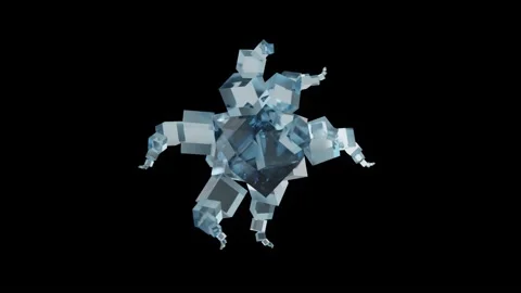 Abstract Square Glass Cubes: Seamless loop 4K UHD animation. Stock Footage 153060275
