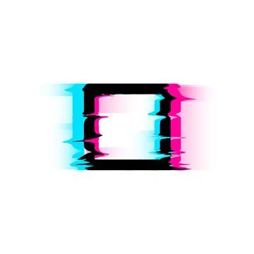 Abstract square glitch frame, pixel distortion vector. Stock Illustration