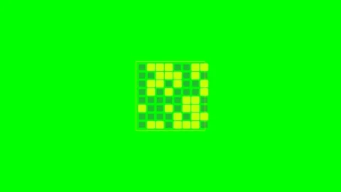Abstract square grid pattern with yellow highlights on a green background Stock Footage 340266767