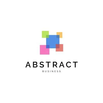 Abstract square icon logo design inspiration 库存插图