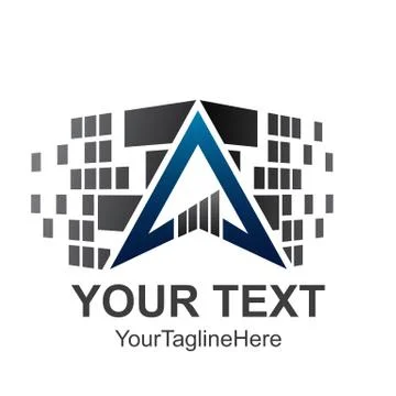 Abstract Square letter A technology logo design template elements. abstract M Illustrazione stock