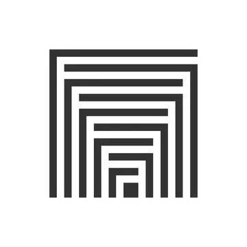 Abstract square of lines Stock Illustration