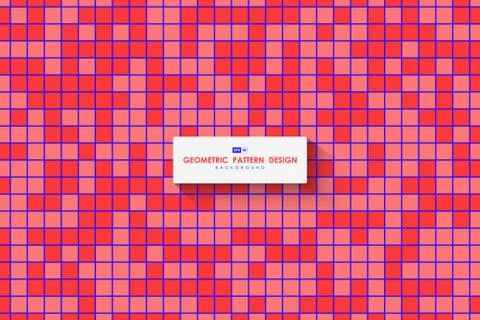 Abstract square living coral pattern design decoration artwork template Stock Illustration