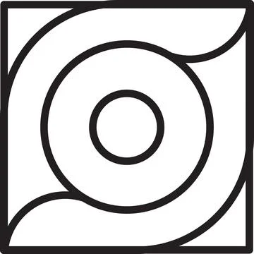 Abstract square logo with circle illustration in trendy and minimal style Stock Illustration