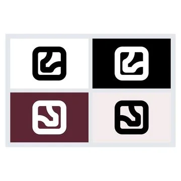 Abstract Square Logo Icon Set Stock Illustration