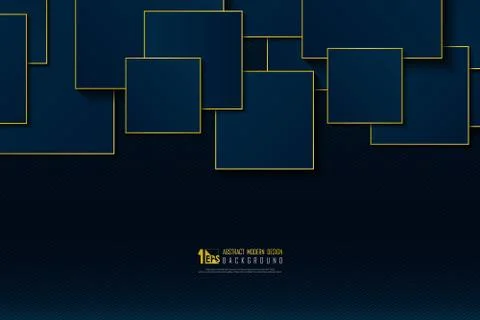 Abstract of square luxury blue gradient template background with line pattern Stockillustratie