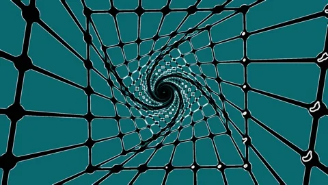 Abstract Square Net Tunnel Moving Towards Camera Stock Footage 234063466