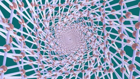 Abstract Square Net Tunnel Moving Towards Camera Stock Footage 234063474