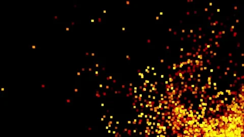 Abstract Square Particle Ember Motion Background with Alpha Channel Stock Footage 333899938