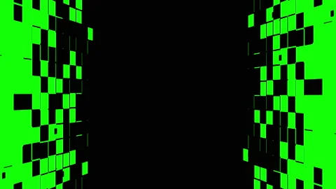 Abstract square particles transition with chroma key Stock Footage 170393009