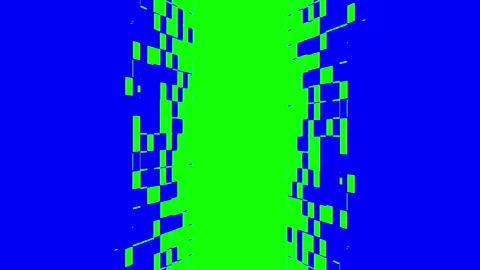 Abstract square particles transition with chroma key Stock Footage 196243572