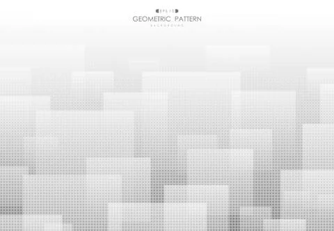 Abstract square pattern artwork of technology design with halftone background Illustrazione stock