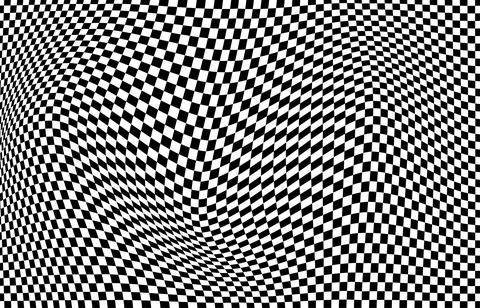 Abstract square pattern black and white op art design decorative swirl. Stock Illustration