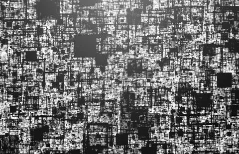 Abstract Square Pattern in Black Matte Paint on a Gray Surface. Geometric Bac Stock Illustration