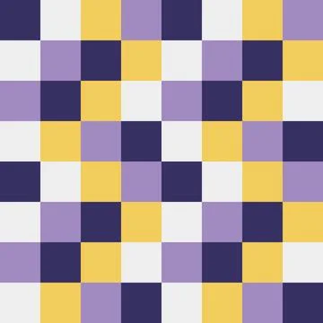 Abstract square pattern with yellow and purple colors. Geometric seamless print Stock-Illustration