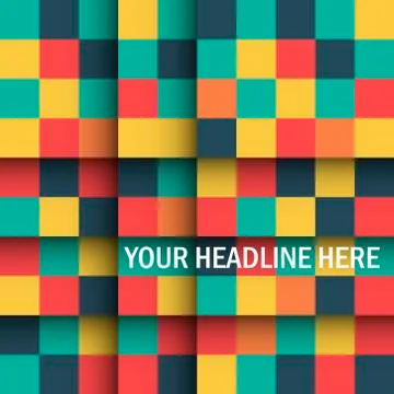 Abstract square pattern in yellow, red, green colors Illustrazione stock