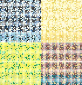 Abstract square pixel mosaic background. Seamless colorful tiles pattern. Stock-Illustration