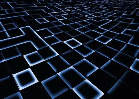 Abstract square pixel mosaic blue background Stock Illustration
