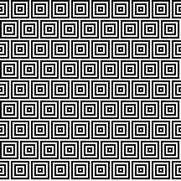 Abstract Square Seamless Pattern with Black Outline on White Background 库存插图