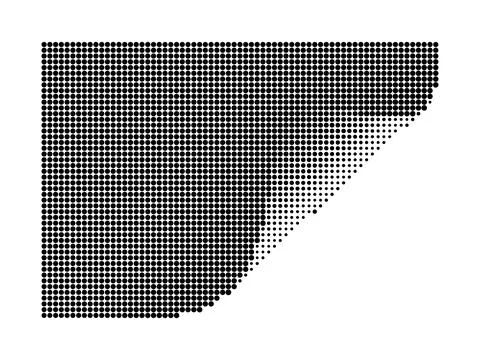 Abstract square shape with corner halftone dot transition. Stock Illustration