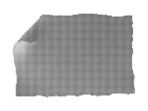 Abstract square shape filled with halftone dots design element. Stock Illustration