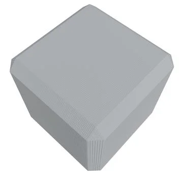 Abstract Square Shape. Isolated on white background. 3D rendering Stock Illustration