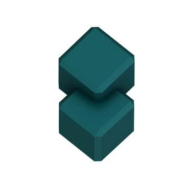 Abstract Square Shape. Isolated on white background. 3D rendering Stock Illustration