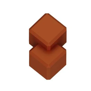 Abstract Square Shape. Isolated on white background. 3D rendering Stock Illustration
