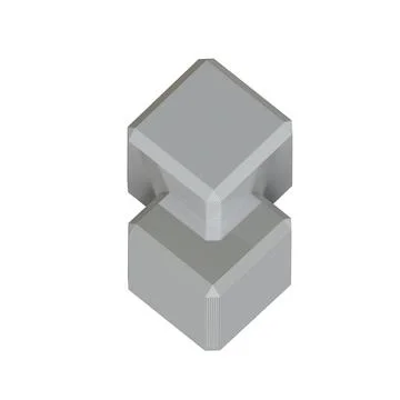 Abstract Square Shape. Isolated on white background. 3D rendering Stock Illustration