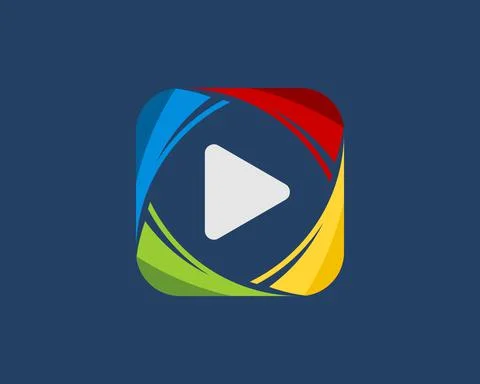 Abstract square shape with media play button inside Stock-Illustration