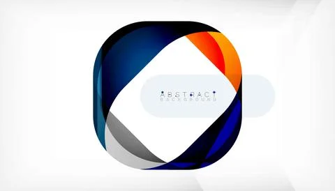 Abstract square shape with overlapping waves, minimal geometric background イラスト素材