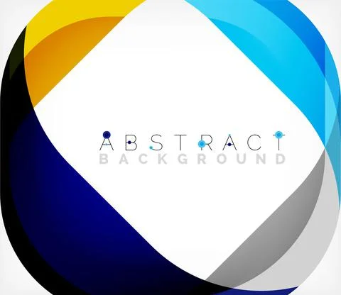 Abstract square shape with overlapping waves, minimal geometric background イラスト素材