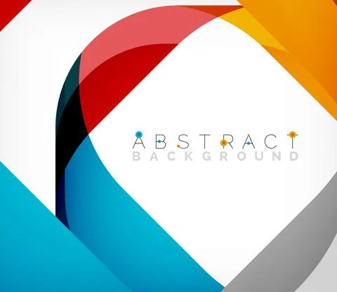 Abstract square shape with overlapping waves, minimal geometric background Illustrazione stock