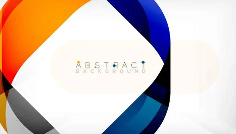 Abstract square shape with overlapping waves, minimal geometric background Illustrazione stock