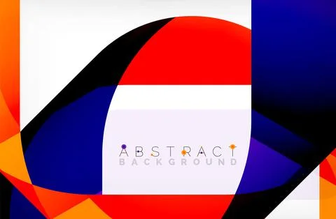 Abstract square shape with overlapping waves, minimal geometric background Illustrazione stock