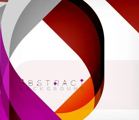 Abstract square shape with overlapping waves, minimal geometric background Illustrazione stock