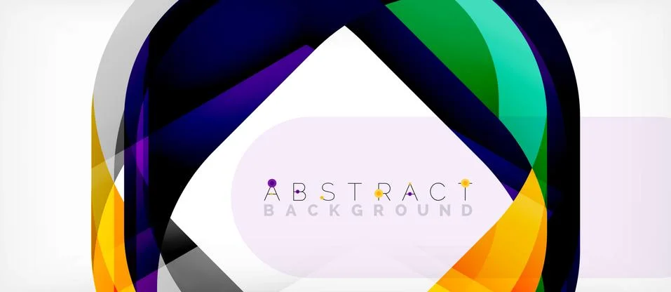 Abstract square shape with overlapping waves, minimal geometric background Illustrazione stock