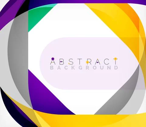 Abstract square shape with overlapping waves, minimal geometric background Illustrazione stock