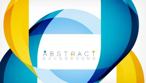 Abstract square shape with overlapping waves, minimal geometric background Illustrazione stock