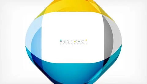 Abstract square shape with overlapping waves, minimal geometric background Illustrazione stock