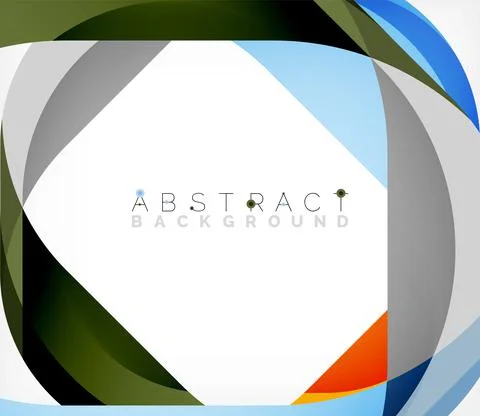 Abstract square shape with overlapping waves, minimal geometric background 스톡 일러스트