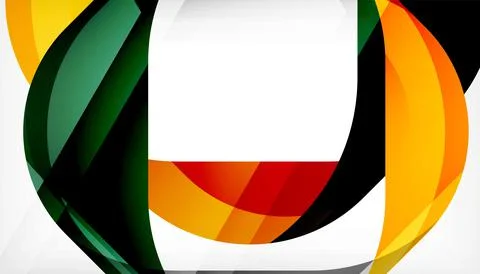 Abstract square shape with overlapping waves, minimal geometric background Illustrazione stock