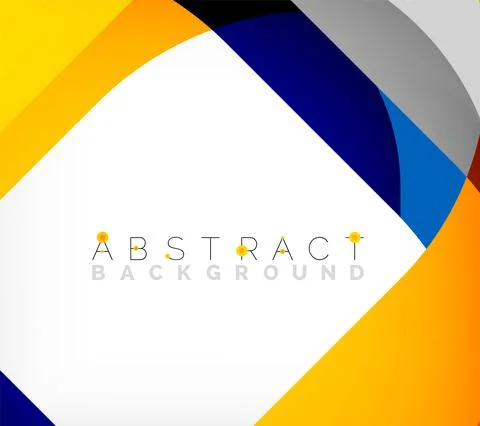 Abstract square shape with overlapping waves, minimal geometric background Illustrazione stock