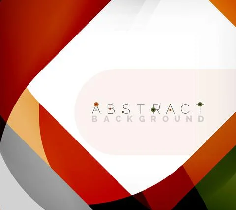 Abstract square shape with overlapping waves, minimal geometric background Illustrazione stock