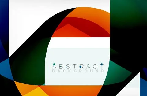 Abstract square shape with overlapping waves, minimal geometric background Stock Illustration